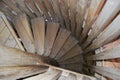 Fragment of a wooden staircase.