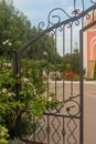 A fragment of wrought-iron gates, decorative ironwork