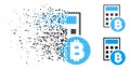 Fragmented Dot Halftone Bitcoin Calculator Icon