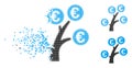 Fragmented Dot Halftone Euro Money Tree Icon Royalty Free Stock Photo