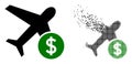 Fragmented Dot and Original Airpflight Price Icon Royalty Free Stock Photo