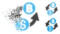 Fragmented Dotted Halftone Dollar Baht Exchange Icon