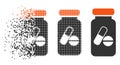 Fragmented Dotted Halftone Drugs Phial Icon