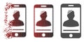 Fragmented Dotted Halftone Mobile Patient Icon