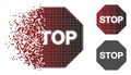 Fragmented Dotted Halftone Stop Sign Icon Royalty Free Stock Photo