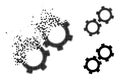 Fragmented and Halftone Dotted Gears Glyph