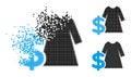 Fragmented and Halftone Pixel Dress Price Icon