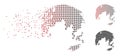 Fragmented Pixel Halftone Abstract Dotted Earth Globe Icon