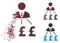 Fragmented Pixel Halftone Businessman Pound Expenses Icon
