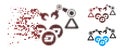 Fragmented Pixel Halftone Dash Mining Robotics Icon Royalty Free Stock Photo