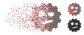 Fragmented Pixel Halftone Negation Smiley Gear Icon