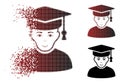 Fragmented Pixel Halftone Professor Icon