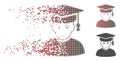 Fragmented Pixel Halftone Professor Icon