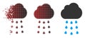 Fragmented Pixel Halftone Rain Cloud Icon Royalty Free Stock Photo