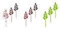 Fragmented Pixel Halftone Wheat Plants Icon