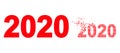 Fragmented Pixel and Original 2020 Year Digits Icon