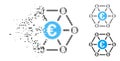 Fragmented Pixelated Halftone Bitcoin Euro Net Structure Icon Royalty Free Stock Photo