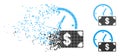 Fragmented Pixelated Halftone Dollar Credit Icon