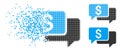 Fragmented Pixelated Halftone Price Bids Icon