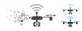 Fragmented Pixelated Halftone Radio Camera Airdrone Icon