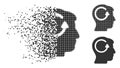 Fragmented Pixelated Halftone Refresh Head Memory Icon