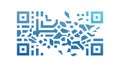 Fragmented QR Code Abstract Digital Art, vector design Generative AI Royalty Free Stock Photo
