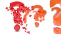 Fragmented question mark, 3d rendering Royalty Free Stock Photo