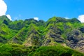 Fragmented remnant of the Koolau Volcano slopes in the Ka\'a\'awa Valley of Oahu, Hawaii Royalty Free Stock Photo