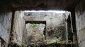 Fragmented View Through Ceiling Gap to Weathered. Generative Ai