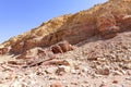 Fragments of erosive sand cliffs in the Red Canyon. Israel