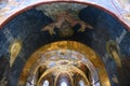 Fragments of frescoes wall paintings on the walls of the Church of the Saviour at Berestove in Kyiv, Ukraine
