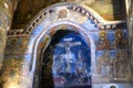 Fragments of frescoes wall paintings on the walls of the Church of the Saviour at Berestove in Kyiv, Ukraine