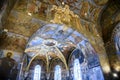 Fragments of frescoes wall paintings on the walls of the Church of the Saviour at Berestove in Kyiv, Ukraine