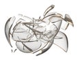 Fragments glass crashed apple
