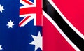 Fragments of the national flags of Australia and the Republic of Trinidad and Tobago