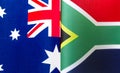Fragments of the national flags of Australia and South Africa