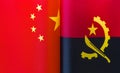 Fragments of the national flags of China and the Republic of Angola