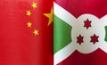 Fragments of the national flags of China and the Republic of Burundi Royalty Free Stock Photo