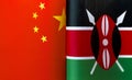 Fragments of the national flags of China and the Republic of Kenya
