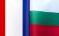 Fragments of the national flags of France and Bulgaria