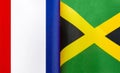 fragments of the national flags of France and Jamaica