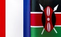 Fragments of the national flags of France and the Republic of Kenya