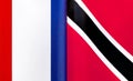 fragments of the national flags of France and the Republic of Trinidad and Tobago