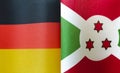 Fragments of the national flags of Germany and Burundi