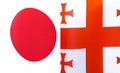 Fragments of the national flags of Japan and Georgia