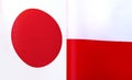 Fragments of the national flags of Japan and Poland