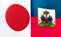 Fragments of the national flags of Japan and the Republic of Haiti