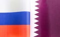 Fragments of the national flags of Russia and Qatar