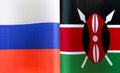 Fragments of the national flags of Russia and the Republic of Kenya