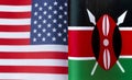 Fragments of the national flags of the United States and the Republic of Kenya